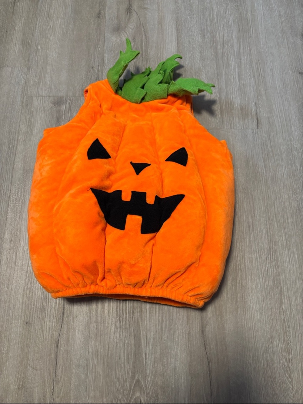Kids Orange Pumpkin Costume Vest with Green Stem - Brand Unspecified